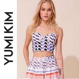 YUMI KIM Hey Baby Crop Top in High Sails XXS Anthropologie Boho Bustier Corset
